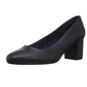 Easy Street Women Black Block Heel Pumps Round Toe Shoes 10W NEW